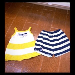 Arli Queretaro Mexico Girls striped navy shorts